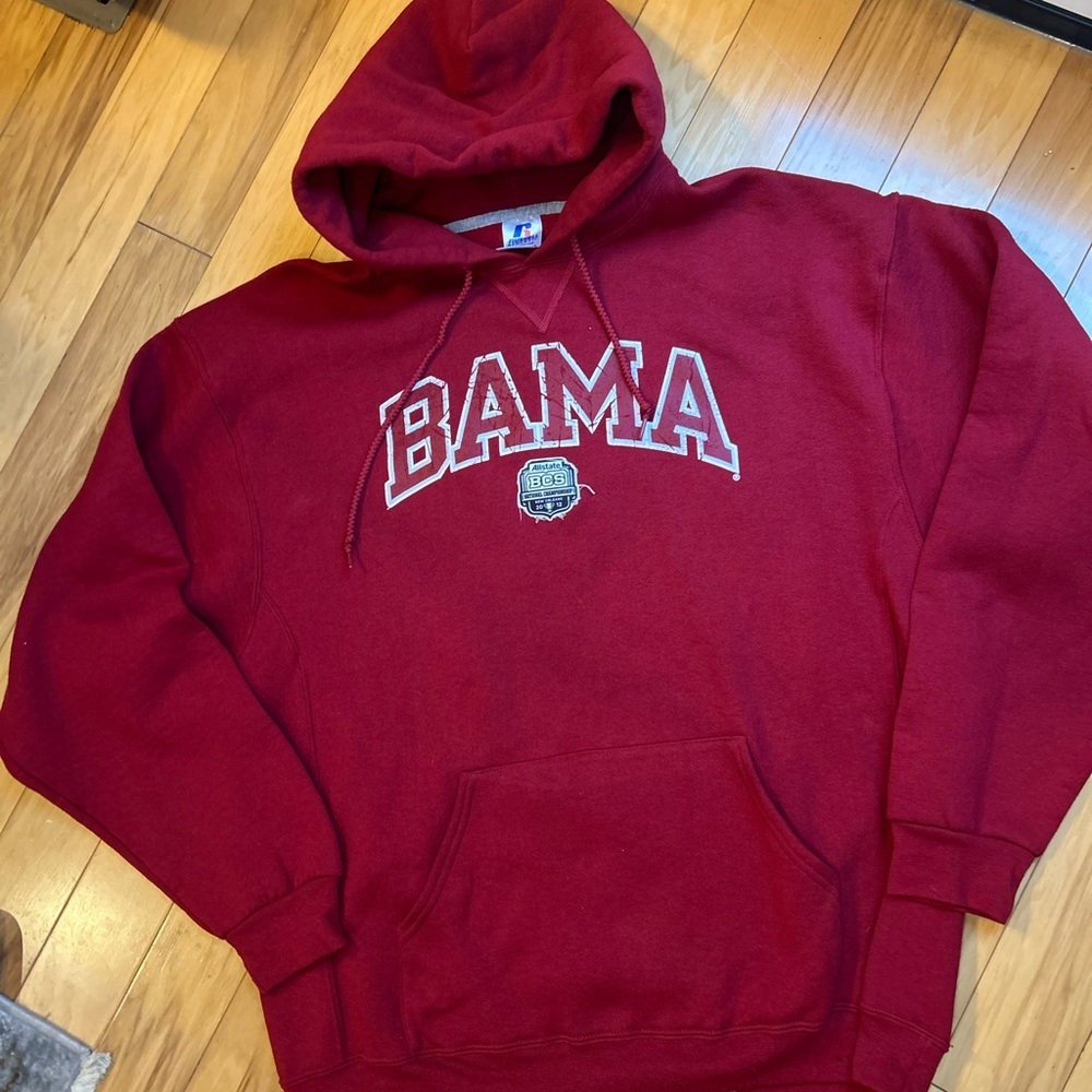 Russell Athletic Red BAMA Hoodie Sweatshirt - Picture 5 of 8